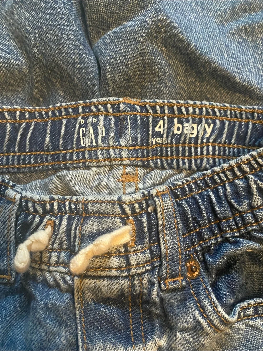 GAP 4T Blue Baggy Wide Jeans with Elastic Waist